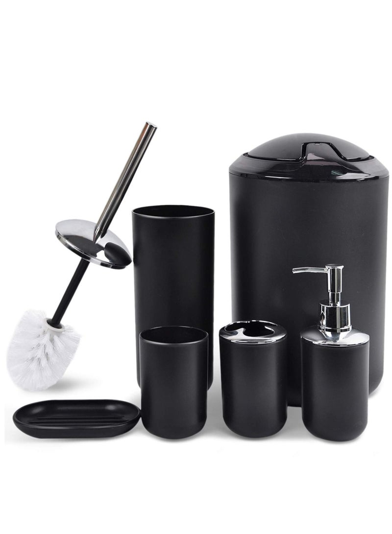 6 Piece Plastic Bathroom Accessories Gift Bath Set - Image 1